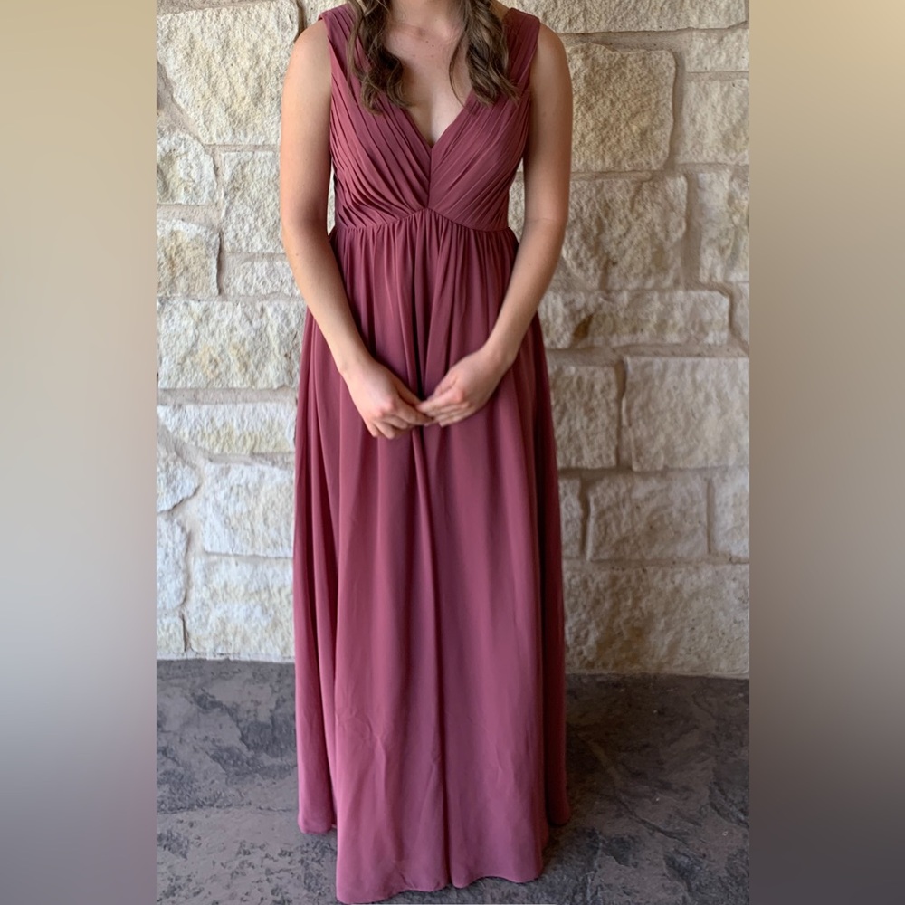 Azazie Ranvie dress in Desert Rose